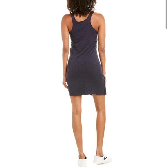 Goldie Ruched Sheath midi sleeveless black pima cotton Dress S - Picture 3 of 7